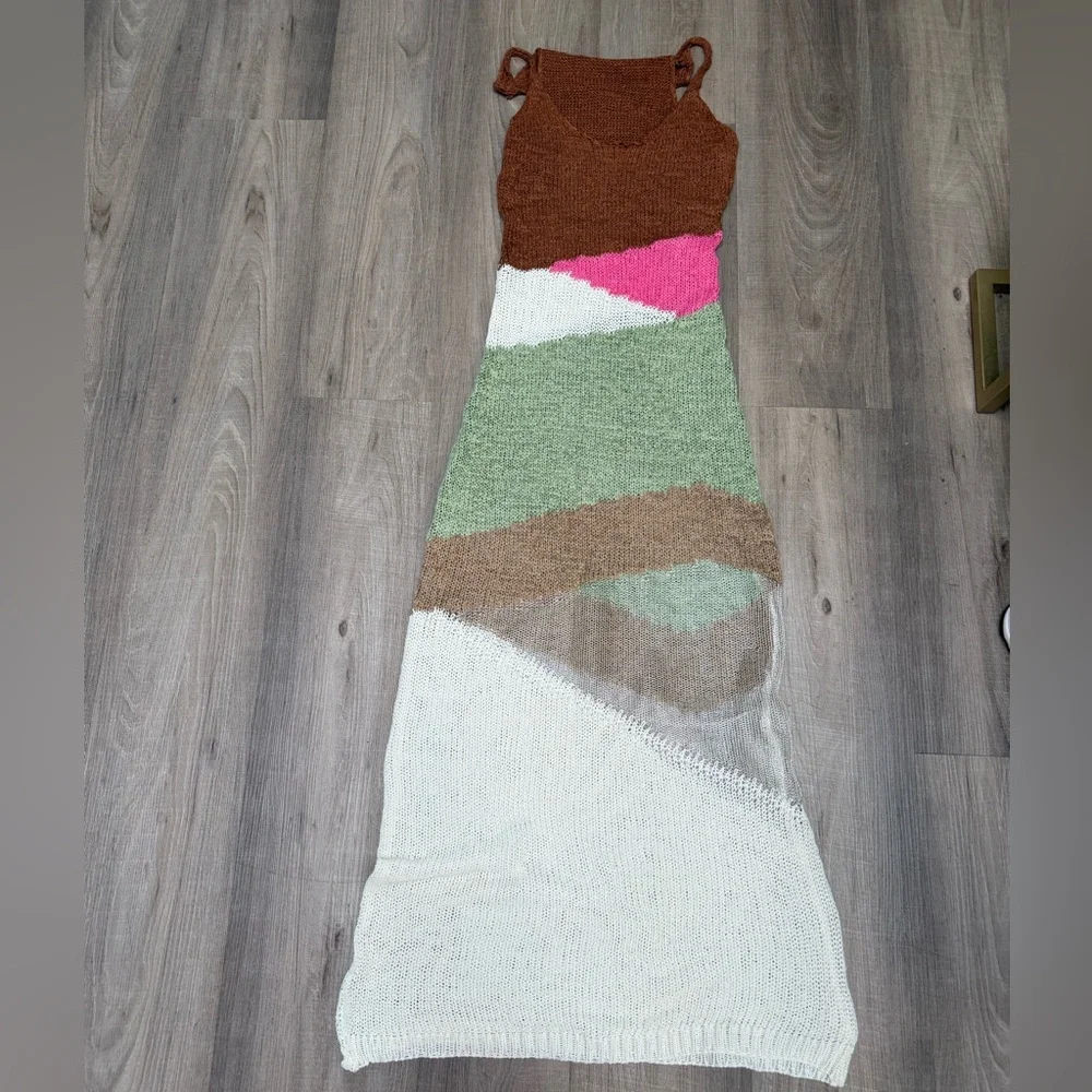 Colorful Knit Maxi Dress - Picture 1 of 3